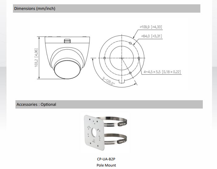 CPPLUS 2MP IP IR Network Dome Camera - 30Mtr. CP-UNC-DA21PL3-Y