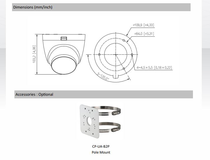 CPPLUS 2MP Full IP IR Network Dome Camera Inbuilt Audio - 30Mtr CP-UNC-DA21PL3C-Y