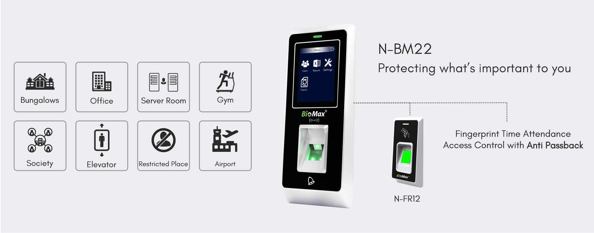 Biomax Fingerprint Time Attendance & Access Control System N-BM22