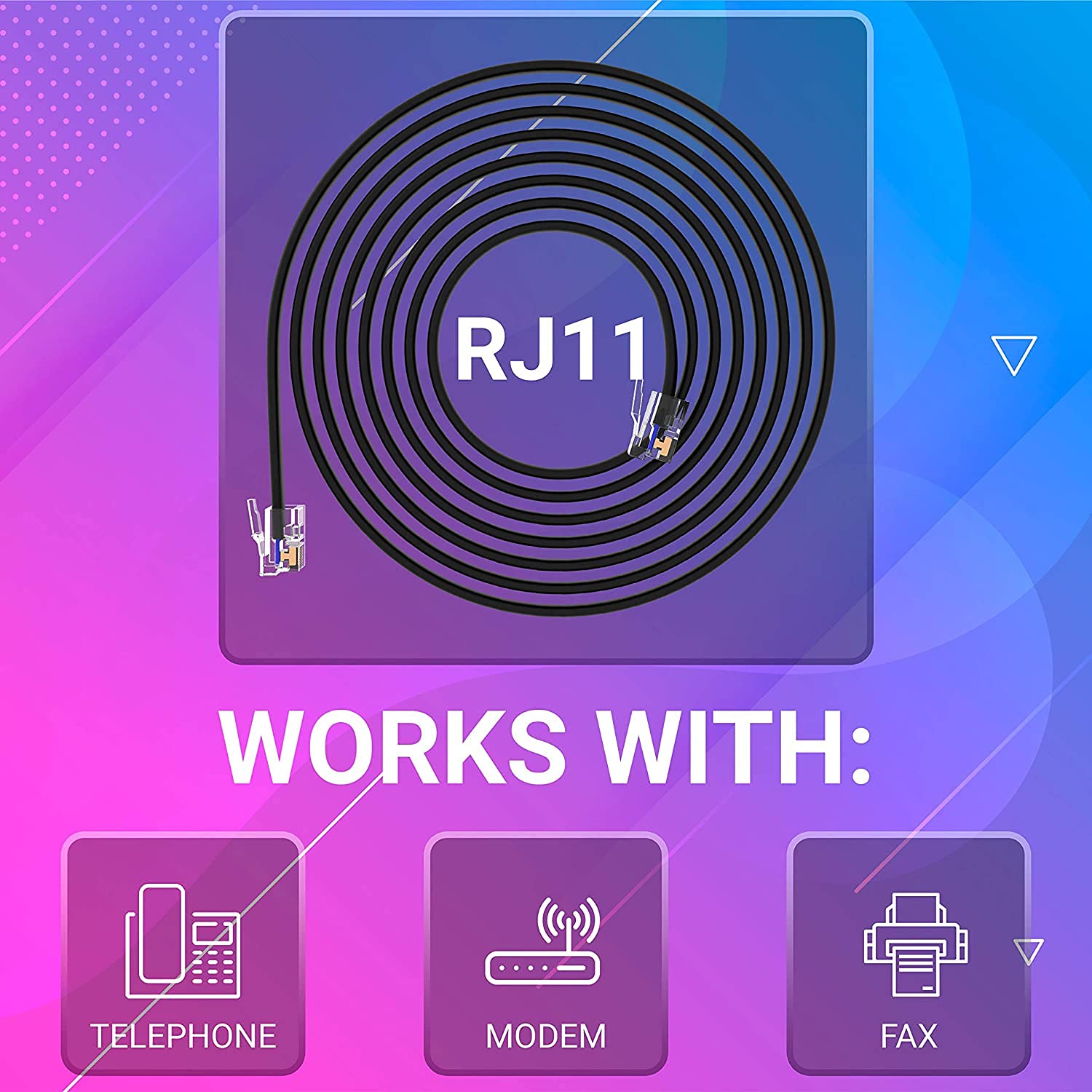 Beetel Telephone Line Cord Cable 2 Meters