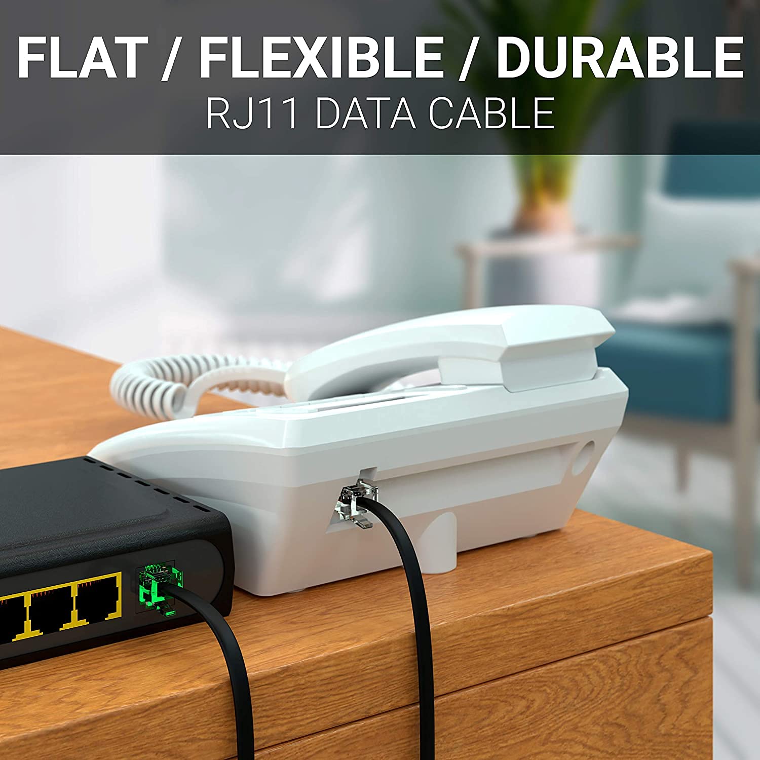 Beetel Telephone Line Cord Cable 2 Meters