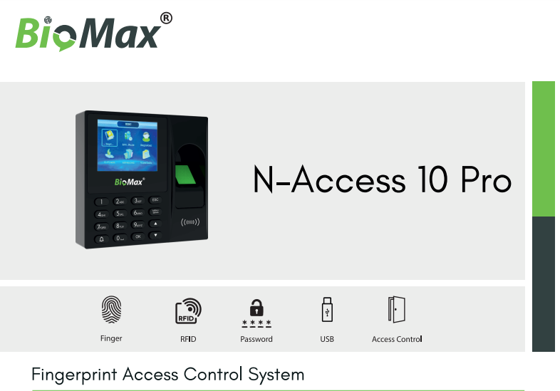 Biomax Standalone Access Control System N Access 10 pro