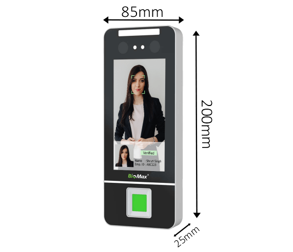Biomax Face cum Finger Indoor Facial Recognition Attendance Indigo Face8